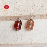  Mặt Dây Chuyền Đá Thiên Nhiên - Đá Lu Thống Thạch Anh Tóc Nâu Đỏ & Garnet  Mix Charm Bạc 925 - Cho Mệnh Hỏa/Thổ - Ddreamer 