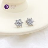  Bông Tai Nữ Đá Moissanite 5.4Li - Bông Tai Bạc 925 Cao Cấp Xi Kim - Bông Tai Nữ Kiểu Hoa Full Moi - Moissanite Silver Earrings MBT019 