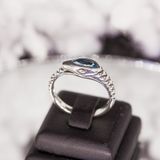  Blue Topaz Snack Silver Ring - Nhẫn Bạc 925 Đá Topaz Thiên Nhiên 022SR 