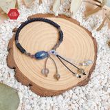  Vòng Dây Thắt Đá Lu Thống Kyanite Và Charm Bạc  925 - Vòng Thắt Dây Thủ Công Đá Phong Thủy 