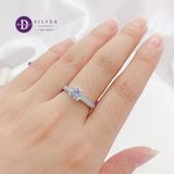  Silver 925 Rings - Nhẫn Bạc 925 - Nhẫn Đá CZ 4 Chấu - Đai Nhẫn 2 Line Đá Trắng-1724NH 