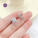  Bông Tai Nữ Đính Đá Moissanite 4li - Bông Tai Moissanite Bạc 925 - Square Baguette Moissanite Earrings - MBT026 