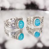  Turquoise Stone Silver Ring - Nhẫn Bạc 925 Đá Turquoise 034SR 