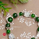  Vòng Đá Diopside & Moonstone Phối Charm Bạc 