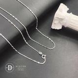  Dây Chuyền Nam Trơn Kiểu Hình Thoi Dẹp & Trụ Móc Máy - Dây chuyền Bạc 925 - Silver 925 Necklace Basic Chain Ddreamer 