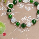  Vòng Đá Diopside & Moonstone Phối Charm Bạc 