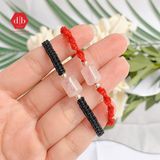  Vòng tay dây thắt đá phong thủy - Vòng thắt Lu Thống Thạch Anh Hồng - Gemstone Bracelets Ddreamer 