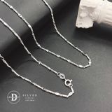  Dây Chuyền Nam Trơn Kiểu Hình Thoi Dẹp & Trụ Móc Máy - Dây chuyền Bạc 925 - Silver 925 Necklace Basic Chain Ddreamer 