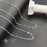  Dây Chuyền Nam Trơn Kiểu Hình Thoi Dẹp & Trụ Móc Máy - Dây chuyền Bạc 925 - Silver 925 Necklace Basic Chain Ddreamer 