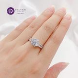  Silver 925 Rings - Nhẫn Bạc 925 - Nhẫn Premium Đá Chủ Cao Ổ Hoa Nhỏ Bản Đá Baguette-P2609NH 