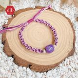  Vòng Dây Thắt Đá Lu Thống Măt Rồng Tím Charoite Và Charm Bạc  925 - Vòng Thắt Dây Thủ Công Đá Phong Thủy 