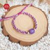 Vòng Dây Thắt Đá Lu Thống Măt Rồng Tím Charoite Và Charm Bạc  925 - Vòng Thắt Dây Thủ Công Đá Phong Thủy