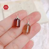  Mặt Dây Chuyền Đá Thiên Nhiên - Đá Lu Thống Thạch Anh Tóc Nâu Đỏ & Garnet  Mix Charm Bạc 925 - Cho Mệnh Hỏa/Thổ - Ddreamer 