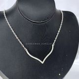  Sparkling V Line Silver Necklace - Dây Chuyền Nữ Chữ V Đính Đá 179DCH 