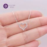  Dây Chuyền Nữ Trái Tim Line Đính Đá -Dây Chuyền Bạc 925- Sparkling Heart Line - Silver 925 Ddreamer Jewelry-1160DCH 