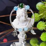  Vòng Đá Aquamarine Kết Hợp Đá Diopside Phối Charm 