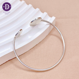  Kiềng Bạc 925 Kiềng 2 Mặt Tròn Trơn - Fullmoon  Silver Bangle K129 