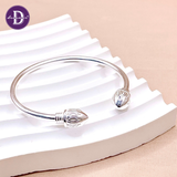  Kiềng Bạc 925 Búp Sen Việt Nam - Vietnam Lotus Flower Sterling Silver Bangle  K114 