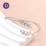  Kiềng Bạc 925 Lá Olive - Double Olive Leaf Silver Bangle (Sterling Silver) Ddreamer  K093 