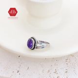  Nhẫn Amethyst Thạch Anh Tím Mirror Gem Đai V - 033SR 