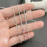  Dây Chuyền Nam Trơn Kiểu Hình Thoi Dẹp & Trụ Móc Máy - Dây chuyền Bạc 925 - Silver 925 Necklace Basic Chain Ddreamer 