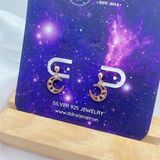  Bông Tai Mặt Trăng Bạc 925 Vàng Hồng - Moon Silver Earrings 1581BTH 