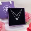 Double Heart Double String  Silver Necklace - Dây Chuyền Kiểu 2 Dây Mặt Trái Tim To Nhỏ Bạc 925 - Dây Chuyền Valentine - Ddreamer 375DCT