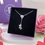  Teddy Bear & Heart Silver Necklace - Dây Chuyền Trái Tim & Gấu  Bạc 925 - Dây Chuyền Valentine - Ddreamer 504DCH 