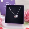 Ruby Red Falling Heart Silver Necklace - Dây Chuyền 2 Trái Tim & Đá Ruby Đỏ Bạc 925 - Dây Chuyền Valentine - Ddreamer 146DCH