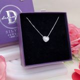  Heart In Heart Silver Necklace - Dây Chuyền 2 Trái Tim Trơn Bạc 925 - Dây Chuyền Valentine - Ddreamer 006DCT 