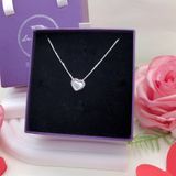  Heart In Heart Silver Necklace - Dây Chuyền 2 Trái Tim Trơn Bạc 925 - Dây Chuyền Valentine - Ddreamer 006DCT 