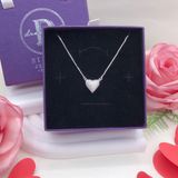  Big Heart Silver Necklace - Dây Chuyền Trái Tim Đính Đá Lớn Bạc 925 - Dây Chuyền Valentine - Ddreamer 002DCH 