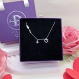  Heart Arrow Flower Silver Necklace - Dây Chuyền Trái Tim & Mũi Tên & Hoa Tòn Ten Bạc 925 - Dây Chuyền Valentine - Ddreamer 851DCH 