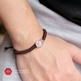  Vòng Tay Dây Thắt  Ưu Linh Trắng Phối Charm Bạc 925 