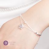  Star Love Silver Bracelet - Vòng Tay Bạc 925 Ngôi Sao & Bi Móc Máy Kiểu 2 Dây- Quà Tặng Giáng Sinh 110VTT 