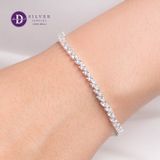  Lắc Tay Tennis Đá Trái Tim Trắng Bạc 925 - White Heart Stone Premium Sterling Silver Bracelets- P1278VTH - Quà Tặng Sang Trọng 