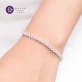  Lắc Tay Tennis Đá Trái Tim Trắng Bạc 925 - White Heart Stone Premium Sterling Silver Bracelets- P1278VTH - Quà Tặng Sang Trọng 