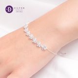  Lắc Tay 8 Bông Hoa Mai 5 Cánh Đá Trắng - 5 White Stone Flowers (Dây Mì) - Sterling Silver Bracelets- 1273VTH 