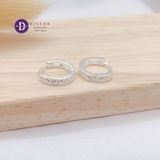  CZ Stone Line Hoop - Bông Tai Khoen 1 Line Đá CZ Trắng Kiểu Unisex Ddreamer 