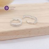  CZ Stone Line Hoop - Bông Tai Khoen 1 Line Đá CZ Trắng Kiểu Unisex Ddreamer 