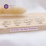  CZ Stone Line Hoop - Bông Tai Khoen 1 Line Đá CZ Trắng Kiểu Unisex Ddreamer 