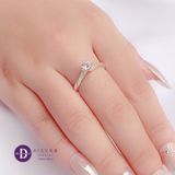  Nhẫn Bạc 925 - Nhẫn Đá Chủ 6 Chấu Uốn Xoắn - Ribbon Princess - Silver 925 Rings - 2536NH 