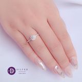  Nhẫn Bạc 925 - Nhẫn Ổ Cao Bản 1 Line Đá - Flower Diamond Button- Silver 925 Ring 2505NH 