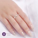  Nhẫn Bạc 925 - Nhẫn Bản Chéo 1 Line Đá - Crossing Band - Silver 925 Rings - 2614NH Ddreamer 