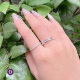  Nhẫn Bạc 925 - Nhẫn Bản Chéo 1 Line Đá - Crossing Band - Silver 925 Rings - 2614NH Ddreamer 