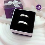  Couple Silver Rings -  Nhẫn Cặp Bạc 925 Bản Hoa Văn 1 Line Đá Curvy - Ddreamer 2616NH 