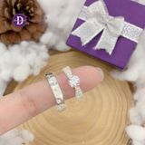  Couple Silver Rings - Nhẫn Cặp Họa Tiết Hammer & Nhẫn Đính Đá CZ Lấp Lánh - Nhẫn Couple Bạc 925 