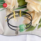  Vòng đá dây cứng Lu Thống Chiêu Tài - Cẩm Thạch Phối Charm Bạc 925 - Gemstone Bracelets Ddreamer 