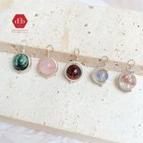  Mặt Dây Chuyền Đá Thiên Nhiên - Đá Garnet & Mắt Rồng Xanh Lá, Thạch Anh Hồng  Mix Charm Bạc 925 - Cho Mệnh Hỏa/Thổ - Ddreamer 