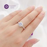  Silver 925 Rings - Nhẫn Bạc 925 - Nhẫn Đá Chủ Ổ Hoa Tròn Đai 1 Line Đá-2610NH 